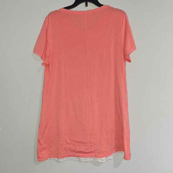 Motherhood Maternity Nursing Orange White Tulip Style Short Sleeve Tshirt Size M - Picture 5 of 10